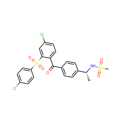 C[C@@H](NS(C)(=O)=O)c1ccc(C(=O)c2ccc(Cl)cc2S(=O)(=O)c2ccc(Cl)cc2)cc1 ZINC000028528532