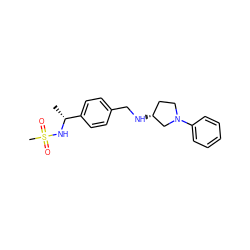 C[C@@H](NS(C)(=O)=O)c1ccc(CN[C@@H]2CCN(c3ccccc3)C2)cc1 ZINC000218642321