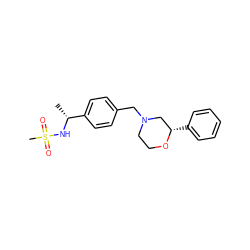 C[C@@H](NS(C)(=O)=O)c1ccc(CN2CCO[C@@H](c3ccccc3)C2)cc1 ZINC000261129738