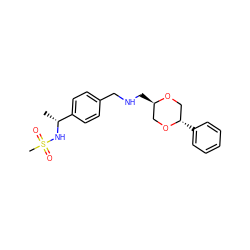 C[C@@H](NS(C)(=O)=O)c1ccc(CNC[C@@H]2CO[C@@H](c3ccccc3)CO2)cc1 ZINC000299834618