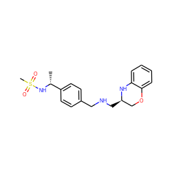 C[C@@H](NS(C)(=O)=O)c1ccc(CNC[C@@H]2COc3ccccc3N2)cc1 ZINC000218642154