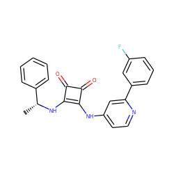 C[C@@H](Nc1c(Nc2ccnc(-c3cccc(F)c3)c2)c(=O)c1=O)c1ccccc1 ZINC000100081675