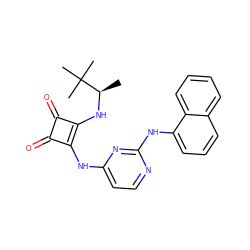 C[C@@H](Nc1c(Nc2ccnc(Nc3cccc4ccccc34)n2)c(=O)c1=O)C(C)(C)C ZINC000101595883