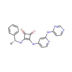 C[C@@H](Nc1c(Nc2ccnc(Nc3ccncn3)c2)c(=O)c1=O)c1ccccc1 ZINC000100081293