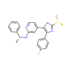 C[C@@H](Nc1cc(-c2[nH]c([S@+](C)[O-])nc2-c2ccc(F)cc2)ccn1)c1ccccc1 ZINC000071296592