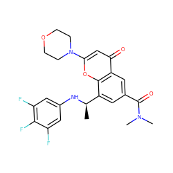 C[C@@H](Nc1cc(F)c(F)c(F)c1)c1cc(C(=O)N(C)C)cc2c(=O)cc(N3CCOCC3)oc12 ZINC000116739129