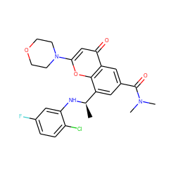 C[C@@H](Nc1cc(F)ccc1Cl)c1cc(C(=O)N(C)C)cc2c(=O)cc(N3CCOCC3)oc12 ZINC000116738203