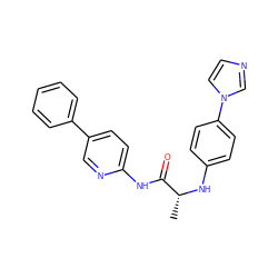 C[C@@H](Nc1ccc(-n2ccnc2)cc1)C(=O)Nc1ccc(-c2ccccc2)cn1 ZINC000221265011