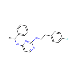 C[C@@H](Nc1ccnc(NCCc2ccc(F)cc2)n1)c1ccccc1 ZINC000028372929