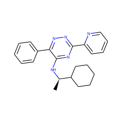 C[C@@H](Nc1nc(-c2ccccn2)nnc1-c1ccccc1)C1CCCCC1 ZINC000095570642