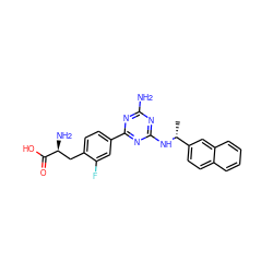 C[C@@H](Nc1nc(N)nc(-c2ccc(C[C@H](N)C(=O)O)c(F)c2)n1)c1ccc2ccccc2c1 ZINC000040891614