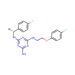 C[C@@H](Nc1nc(N)nc(NCCOc2ccc(F)cc2)n1)c1ccc(F)cc1 ZINC000028337817