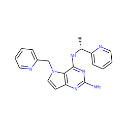 C[C@@H](Nc1nc(N)nc2ccn(Cc3ccccn3)c12)c1ccccn1 ZINC001772607868