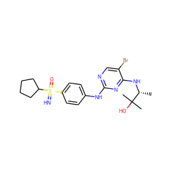 C[C@@H](Nc1nc(Nc2ccc([S@@](=N)(=O)C3CCCC3)cc2)ncc1Br)C(C)(C)O ZINC000096170607