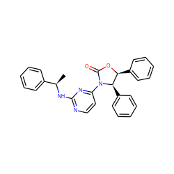 C[C@@H](Nc1nccc(N2C(=O)O[C@@H](c3ccccc3)[C@H]2c2ccccc2)n1)c1ccccc1 ZINC000142164889