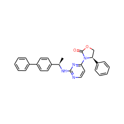 C[C@@H](Nc1nccc(N2C(=O)OC[C@H]2c2ccccc2)n1)c1ccc(-c2ccccc2)cc1 ZINC000142119674