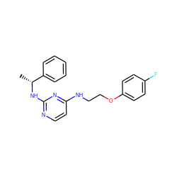 C[C@@H](Nc1nccc(NCCOc2ccc(F)cc2)n1)c1ccccc1 ZINC000028363048