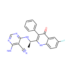 C[C@@H](Nc1ncnc(N)c1C#N)c1[nH]c2ccc(F)cc2c(=O)c1-c1ccccc1 ZINC000148944056