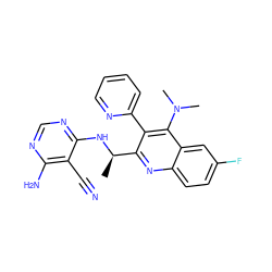 C[C@@H](Nc1ncnc(N)c1C#N)c1nc2ccc(F)cc2c(N(C)C)c1-c1ccccn1 ZINC000146265492