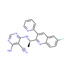 C[C@@H](Nc1ncnc(N)c1C#N)c1nc2ccc(F)cc2cc1-c1ccccn1 ZINC000143316664