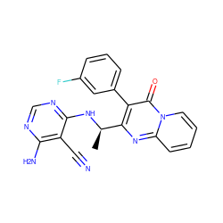 C[C@@H](Nc1ncnc(N)c1C#N)c1nc2ccccn2c(=O)c1-c1cccc(F)c1 ZINC000114789976