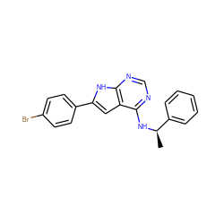 C[C@@H](Nc1ncnc2[nH]c(-c3ccc(Br)cc3)cc12)c1ccccc1 ZINC000073169815