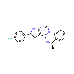 C[C@@H](Nc1ncnc2[nH]c(-c3ccc(F)cc3)cc12)c1ccccc1 ZINC000073167608