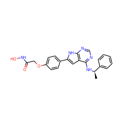 C[C@@H](Nc1ncnc2[nH]c(-c3ccc(OCC(=O)NO)cc3)cc12)c1ccccc1 ZINC000043195189