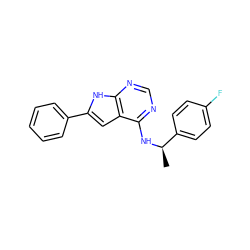 C[C@@H](Nc1ncnc2[nH]c(-c3ccccc3)cc12)c1ccc(F)cc1 ZINC000073196910