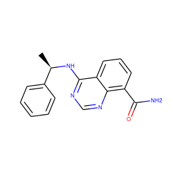 C[C@@H](Nc1ncnc2c(C(N)=O)cccc12)c1ccccc1 ZINC000114343516