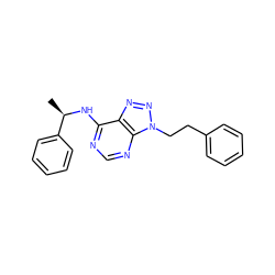 C[C@@H](Nc1ncnc2c1nnn2CCc1ccccc1)c1ccccc1 ZINC000013778544