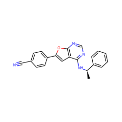 C[C@@H](Nc1ncnc2oc(-c3ccc(C#N)cc3)cc12)c1ccccc1 ZINC001772644847