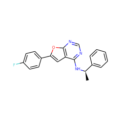 C[C@@H](Nc1ncnc2oc(-c3ccc(F)cc3)cc12)c1ccccc1 ZINC001772636544