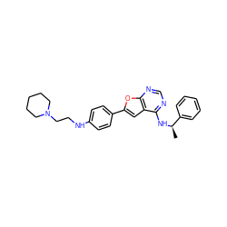 C[C@@H](Nc1ncnc2oc(-c3ccc(NCCN4CCCCC4)cc3)cc12)c1ccccc1 ZINC001772634395