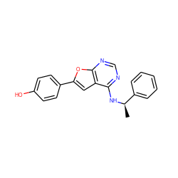 C[C@@H](Nc1ncnc2oc(-c3ccc(O)cc3)cc12)c1ccccc1 ZINC001772603181