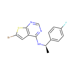 C[C@@H](Nc1ncnc2sc(Br)cc12)c1ccc(F)cc1 ZINC000299866230