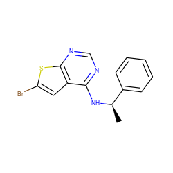 C[C@@H](Nc1ncnc2sc(Br)cc12)c1ccccc1 ZINC000066348352