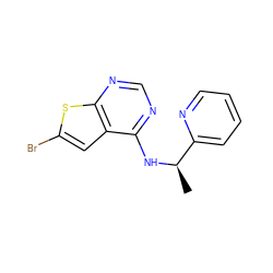 C[C@@H](Nc1ncnc2sc(Br)cc12)c1ccccn1 ZINC000299863179