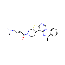 C[C@@H](Nc1ncnc2sc3c(c12)CCN(C(=O)/C=C/CN(C)C)C3)c1ccccc1 ZINC000064513172