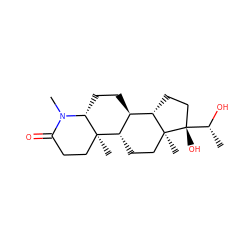 C[C@@H](O)[C@@]1(O)CC[C@H]2[C@@H]3CC[C@H]4N(C)C(=O)CC[C@]4(C)[C@H]3CC[C@@]21C ZINC000058533406