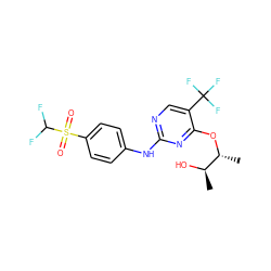 C[C@@H](O)[C@@H](C)Oc1nc(Nc2ccc(S(=O)(=O)C(F)F)cc2)ncc1C(F)(F)F ZINC000118163094