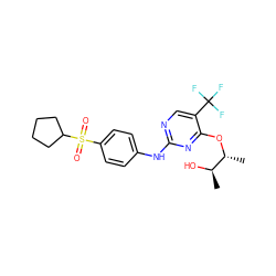 C[C@@H](O)[C@@H](C)Oc1nc(Nc2ccc(S(=O)(=O)C3CCCC3)cc2)ncc1C(F)(F)F ZINC000118162074