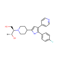 C[C@@H](O)[C@@H](CO)N1CCC(c2cc(-c3ccncc3)c(-c3ccc(F)cc3)[nH]2)CC1 ZINC000028528313