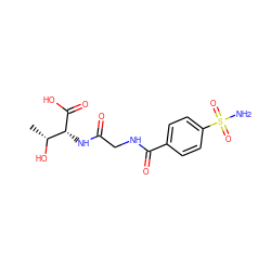 C[C@@H](O)[C@@H](NC(=O)CNC(=O)c1ccc(S(N)(=O)=O)cc1)C(=O)O ZINC000027641809