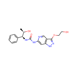 C[C@@H](O)[C@@H](NC(=O)Nc1cc2[nH]nc(OCCO)c2cn1)c1ccccc1 ZINC001772575709