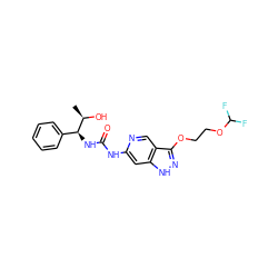 C[C@@H](O)[C@@H](NC(=O)Nc1cc2[nH]nc(OCCOC(F)F)c2cn1)c1ccccc1 ZINC001772621453