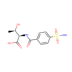 C[C@@H](O)[C@@H](NC(=O)c1ccc(S(N)(=O)=O)cc1)C(=O)O ZINC000027641145