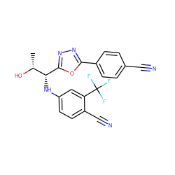 C[C@@H](O)[C@@H](Nc1ccc(C#N)c(C(F)(F)F)c1)c1nnc(-c2ccc(C#N)cc2)o1 ZINC000115974009