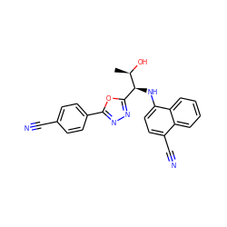 C[C@@H](O)[C@@H](Nc1ccc(C#N)c2ccccc12)c1nnc(-c2ccc(C#N)cc2)o1 ZINC000115973910