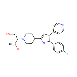 C[C@@H](O)[C@H](CO)N1CCC(c2cc(-c3ccncc3)c(-c3ccc(F)cc3)[nH]2)CC1 ZINC000028526001